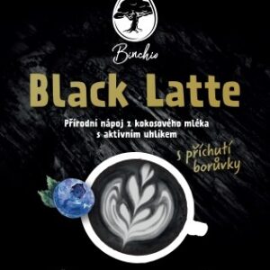 Binchio Black Latte – aktív széntartalmú ital 75g Íz: Blueberry