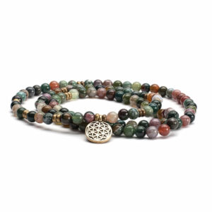 Bodhi Yoga Bodhi Great Mala karkötő indiai achát az élet virágával