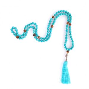 Bodhi Yoga Bodhi Mala türkiz és tigrisszem nyaklánc, 108 gyöngy