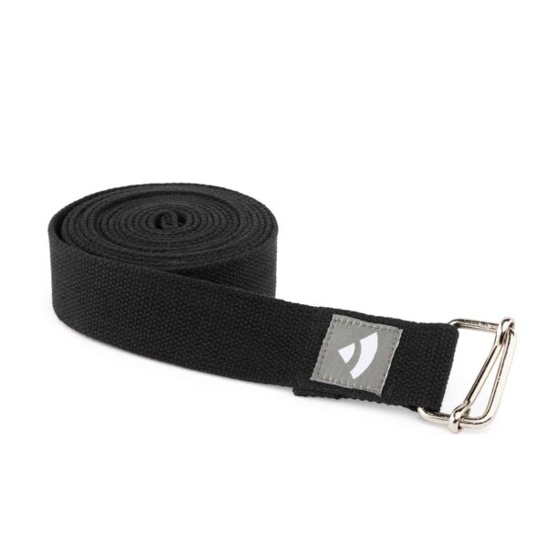 Bodhi Yoga Jóga heveder ASANA BELT PRO fém csattal 3 m Szín: Fekete