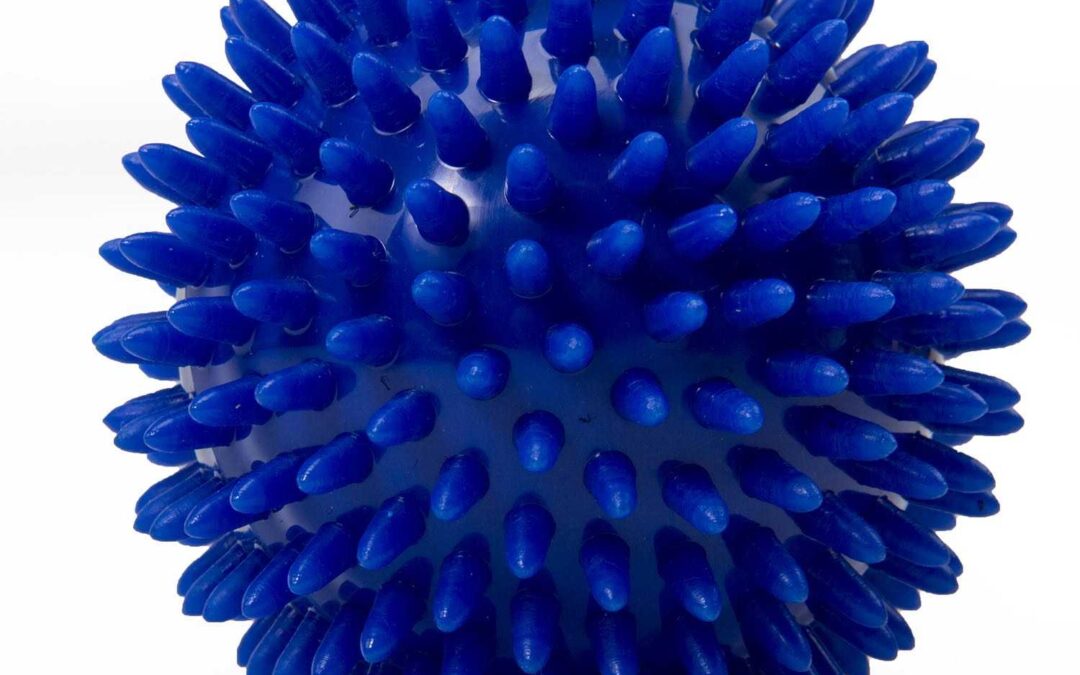 Bodhi Yoga Bodhi szúrós masszázslabda SPIKY különböző nagyságokban Átmérő: 9 cm/Kék