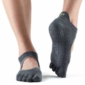 Toesox Fulltoe Bellarina Grip csúszásgátló zokni (Charcoal) Méret: M 39-42,5