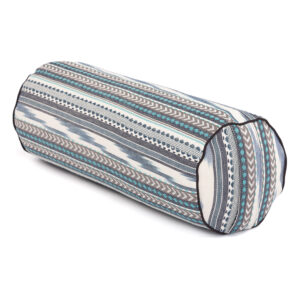 Bodhi Yoga Bodhi Bolster ETHNO kollekció, tönköly béléssel, 100% pamut 65 x 23 cm Szín: Fekete - fehér - kék