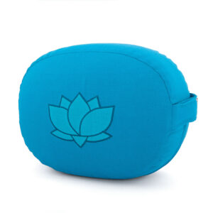 Bodhi Yoga Bodhi meditációs párna ovális lótuszvirággal, organikus pamutból, 29 x 15 cm Farba: Tyrkysová
