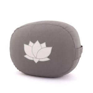 Bodhi Yoga Bodhi meditációs párna ovális lótuszvirággal, organikus pamutból, 29 x 15 cm Farba: Sivá