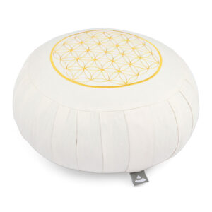 Bodhi Yoga Bodhi meditációs párna ZAFU ECO Az élet virága mintával, tönköly 36 x 17cm Szín: fehér