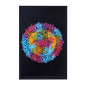 Ancient wisdom Fali ponyva / takaró Hamsa kéz fekete 130 x 200 cm