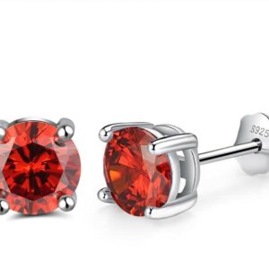 Tachyon Technologies Tachyon ezüst cirkon fülbevaló Sterling Silver AG925, különböző színekben 5 mm Szín: Narancsvörös