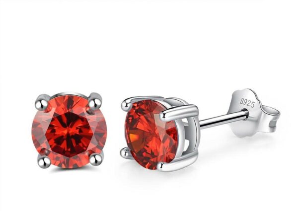 Tachyon Technologies Tachyon ezüst cirkon fülbevaló Sterling Silver AG925, különböző színekben 5 mm Szín: Narancsvörös