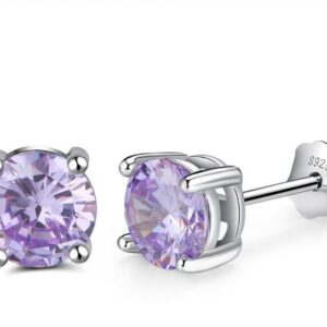Tachyon Technologies Tachyon ezüst cirkon fülbevaló Sterling Silver AG925, különböző színekben 5 mm Szín: lila