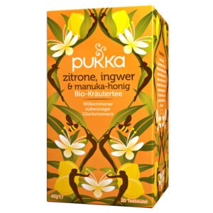 Pukka Herbs PUKKA gyógynövények, ajurvédikus szerves nyugtató tea- Citrom, gyömbér, Manuka méz 20 db teafilter