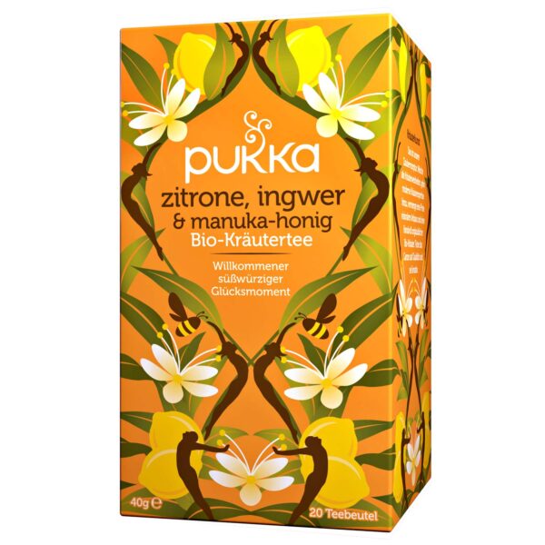 Pukka Herbs PUKKA gyógynövények, ajurvédikus szerves nyugtató tea- Citrom, gyömbér, Manuka méz 20 db teafilter