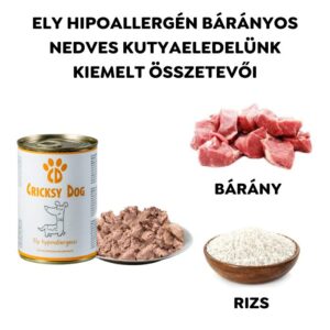 Ely Hipoallergén bárányos nedves kutyaeledel (búza-glutén és csirkehús mentes recept) – 400 g - Egyes kiszerelés
