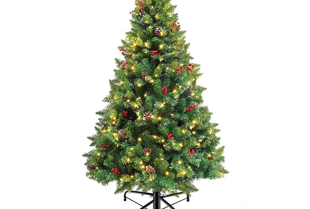 LED-es műfenyő több típusban, melegfehér-100 LED-es, 120 cm