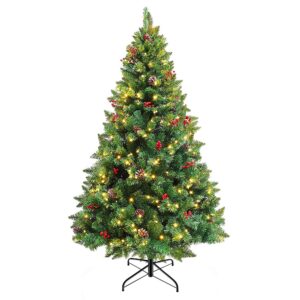 LED-es műfenyő több típusban, melegfehér-260 LED-es, 180 cm