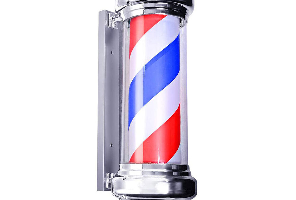 Világító barber shop cégér