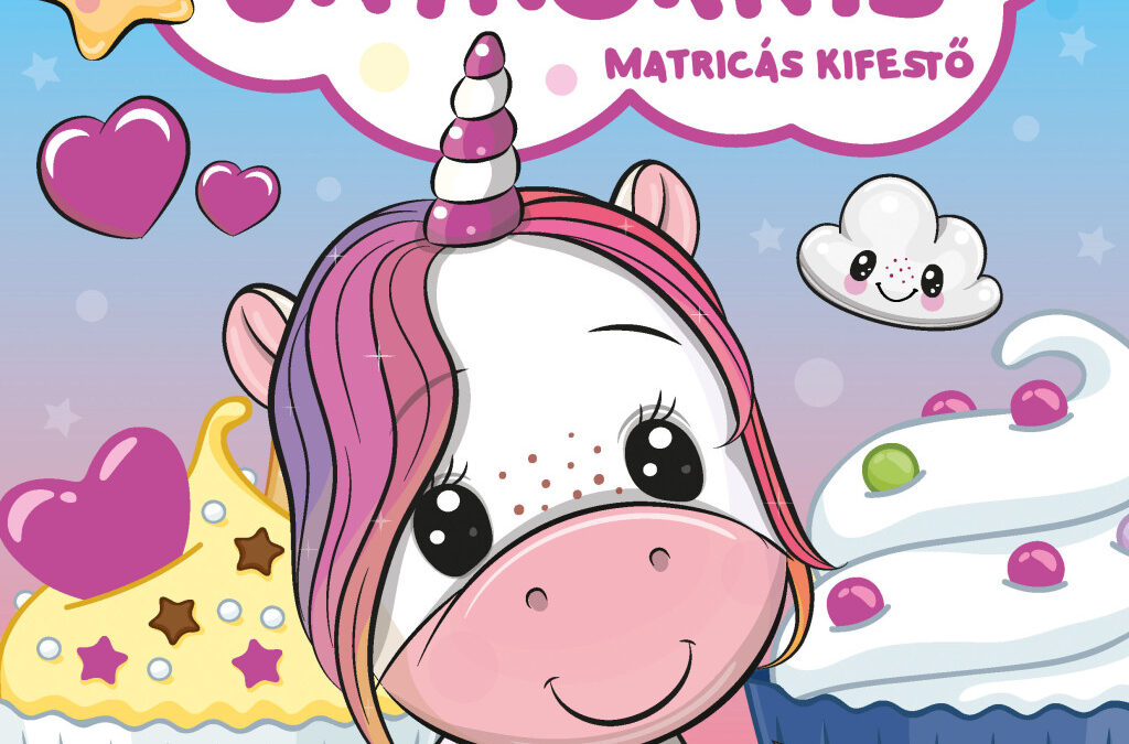 Mókás unikornis – matricás kifestő