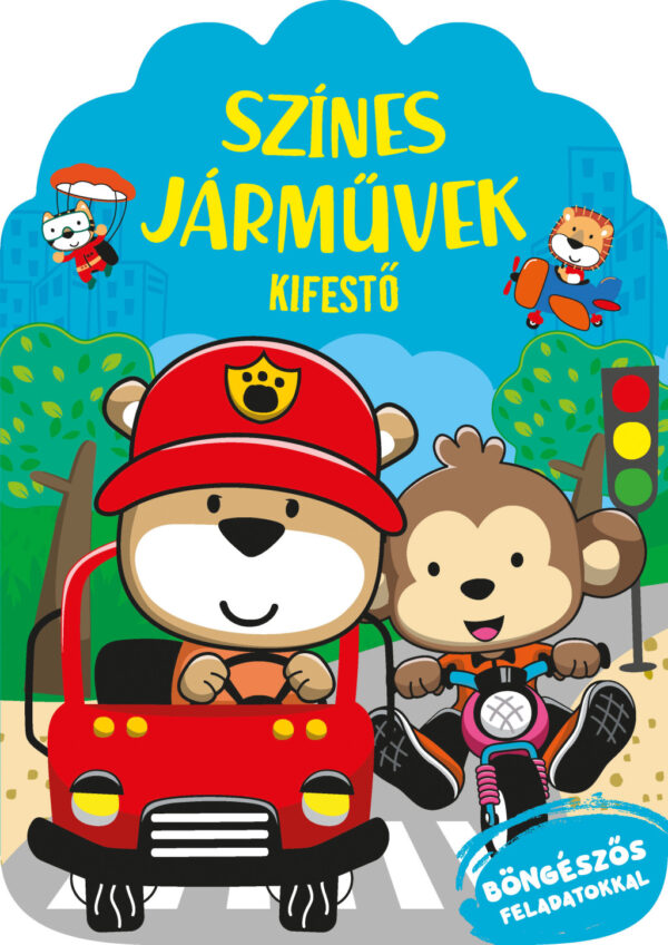 Színes járművek kifestő