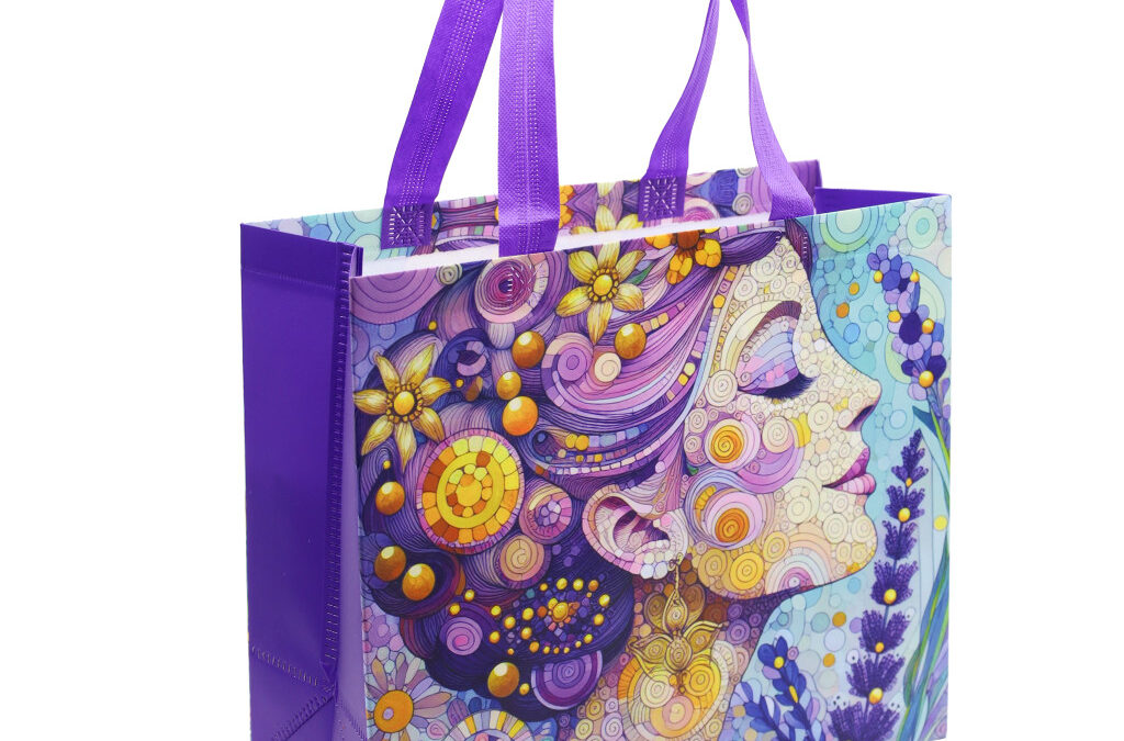 Lila nő közepes – bevásárlótáska 35*30 cm